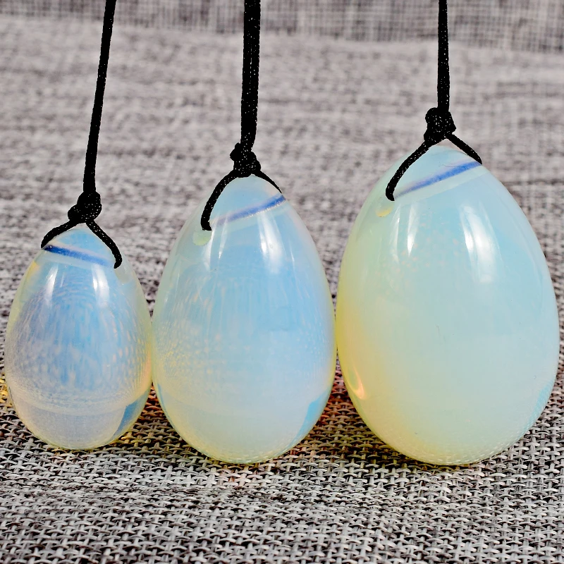 

3 pcs per set Drilled opalite yoni egg Yoni Pelvic Kegel Exercise Vaginal Tightening Ben Wa jade 45x30mm 40x20mm 30x20mm