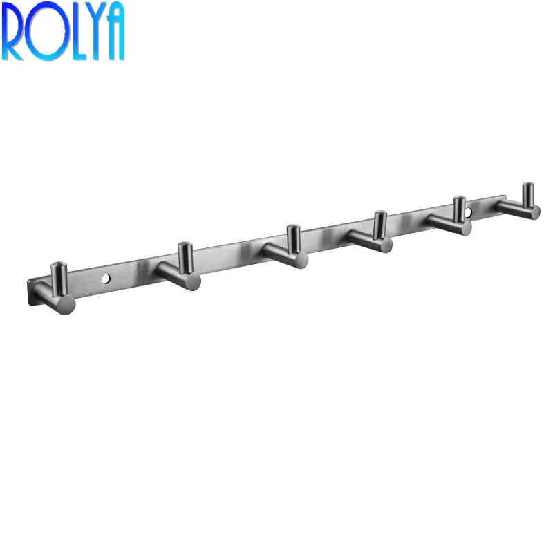 

Bathroom Towel/Robe Hook with 6 Hooks Wall Mount, Brushed Stainless Steel