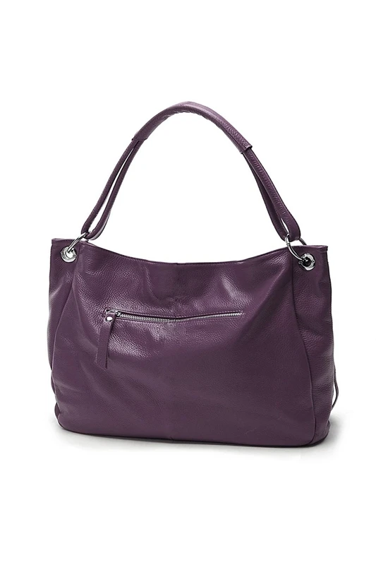 Женская сумка из искусственной кожи на молнии с кисточкой через плечо фиолетовая