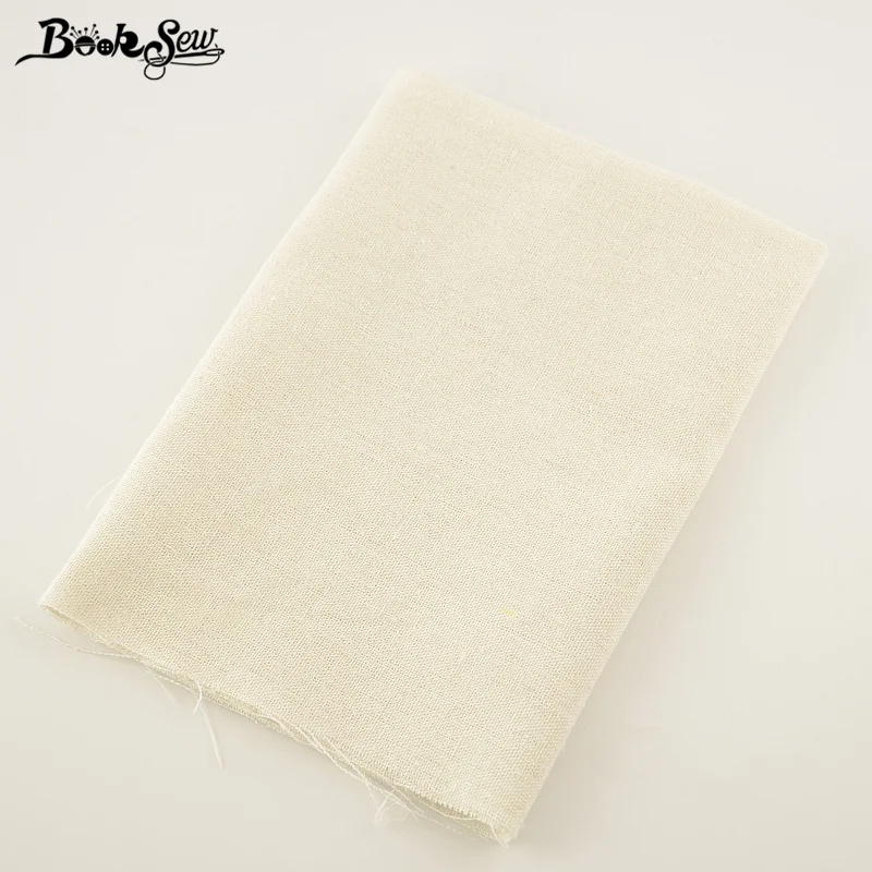 Booksew Текстиль для дома цвета слоновой кости из хлопка и льна Ткань Вышивание