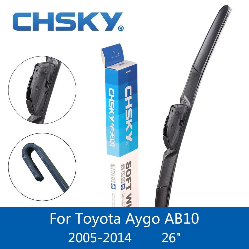 

CHSKY Car Windshield Wiper Blade for Toyota Aygo AB10 2005 2006 2007 2008 2009 2010 2011 2012 2013 2014 Fit Hook Arms 26" Wipers