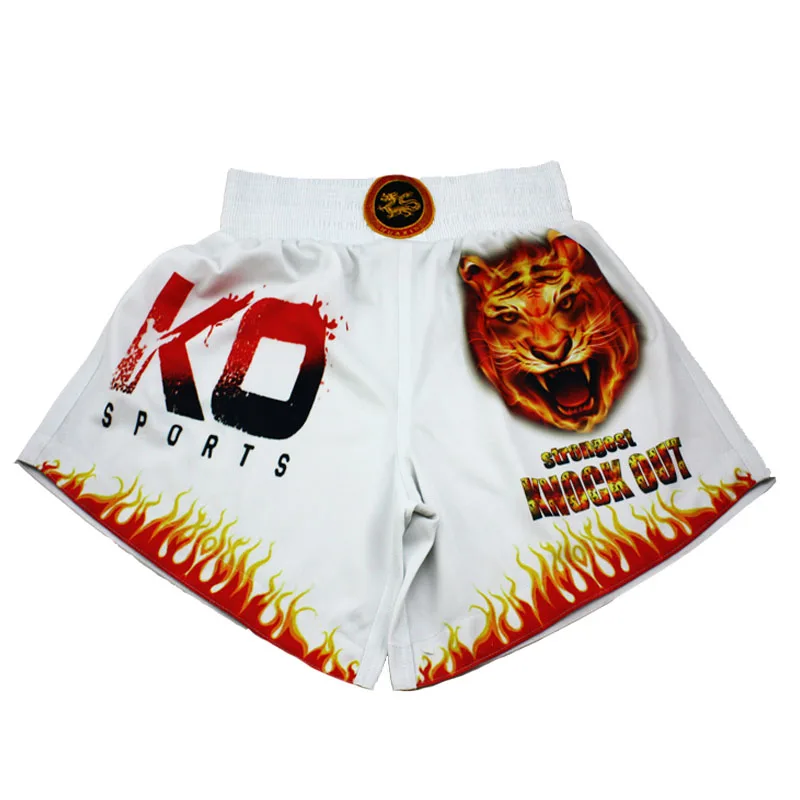 HX15 одежда для занятий тайским боксом, тренировочная одежда для занятий боксом, дышащие шорты для занятий тайским боксом, шорты для тайского бокса, ММА - Цвет: white