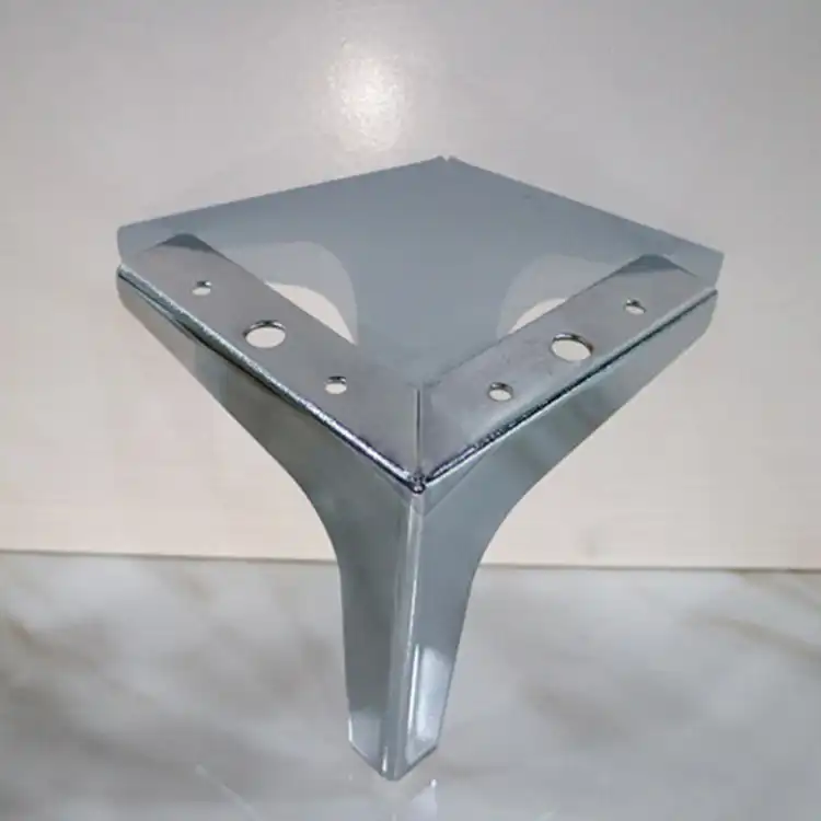 Pack Of 4pcs Chrome Metal Triangular Furniture Legs Support