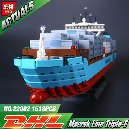 

Lepin 22002 1518Pcs Technic Series The Maersk Cargo Container Ship Set Educational Building Blocks Bricks Model Toy Gift 10241