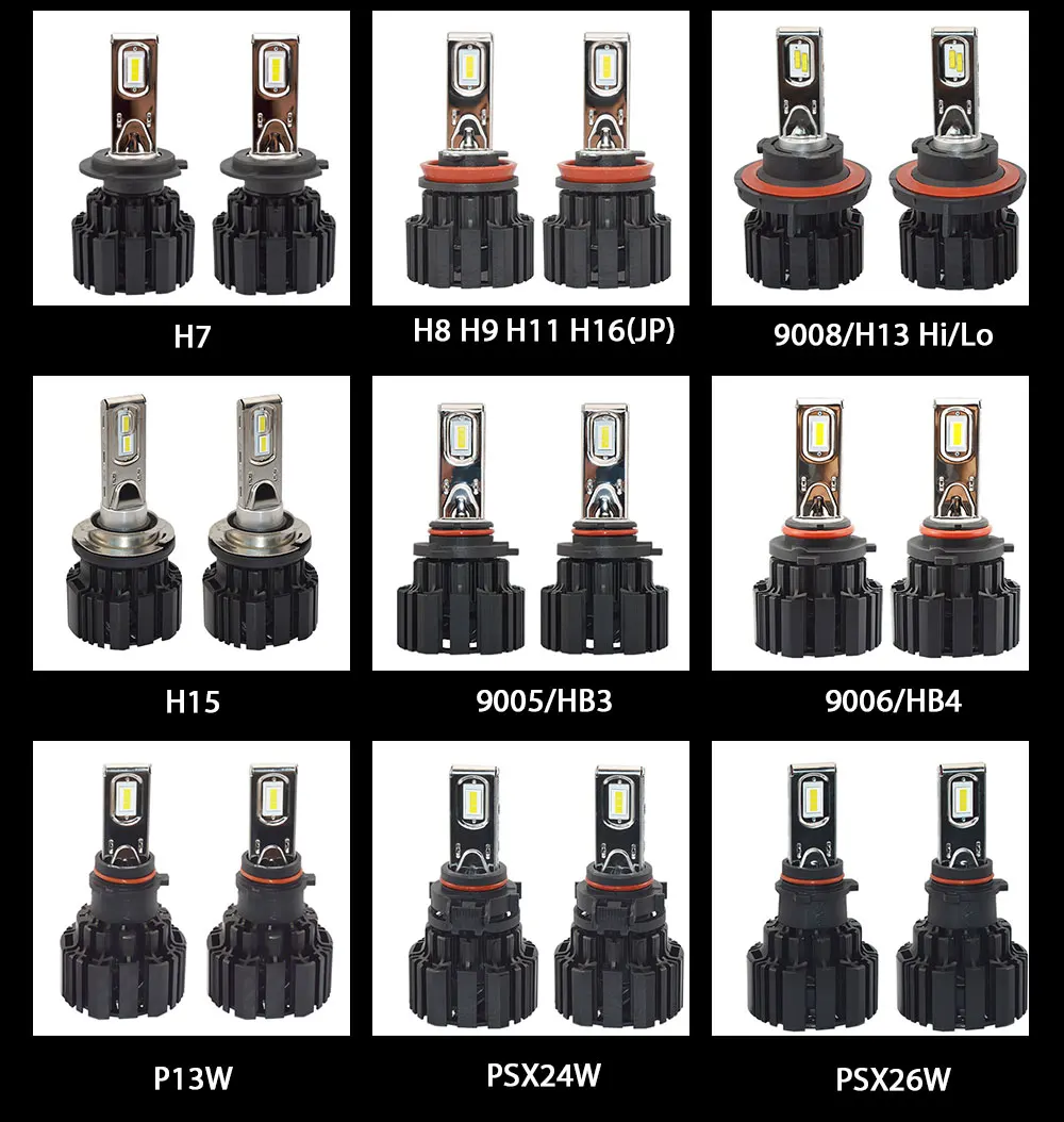 P9 Led D1 D2 D3 D4 H4 H7 H8 H9 H11 H15 H16 5202 9004 9005 9007 9012 P13W автомобильная лампа лампы 6000K 100 Вт 13600lm автоматического включения света