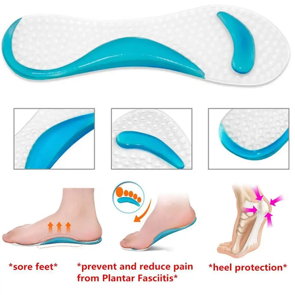 1 пара ортопедических супинаторов, стельки для обуви с плоскостопием, силиконовые гелевые стельки, вставка для плоскостопий, инструмент для ухода за ортопедии ногу