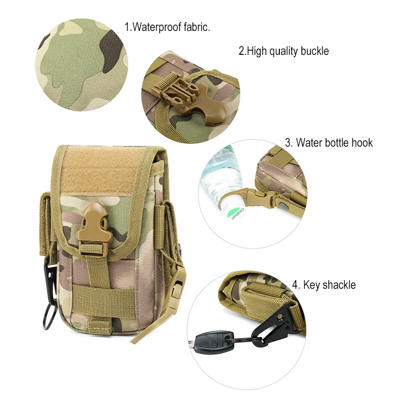 Военная Тактическая 5,7 дюймов сумка для мобильного телефона, уличная камуфляжная Сумка Molle поясная сумка для мужчин, спортивные сумки для инструментов для альпинизма