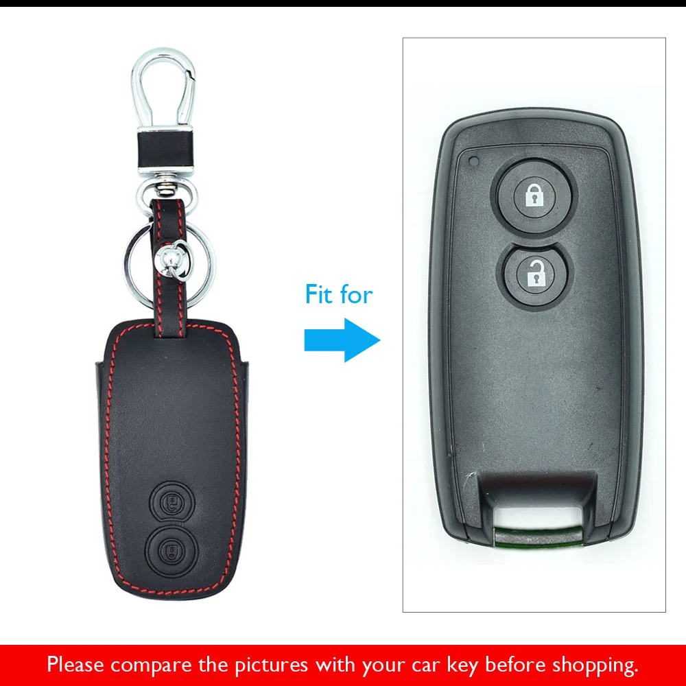 Кожаный чехол для ключей для автомобиля Suzuki SX4 2007-2012 Vitara Swifts 2 кнопки умный дистанционный Брелок чехол Брелок протектор сумка аксессуары