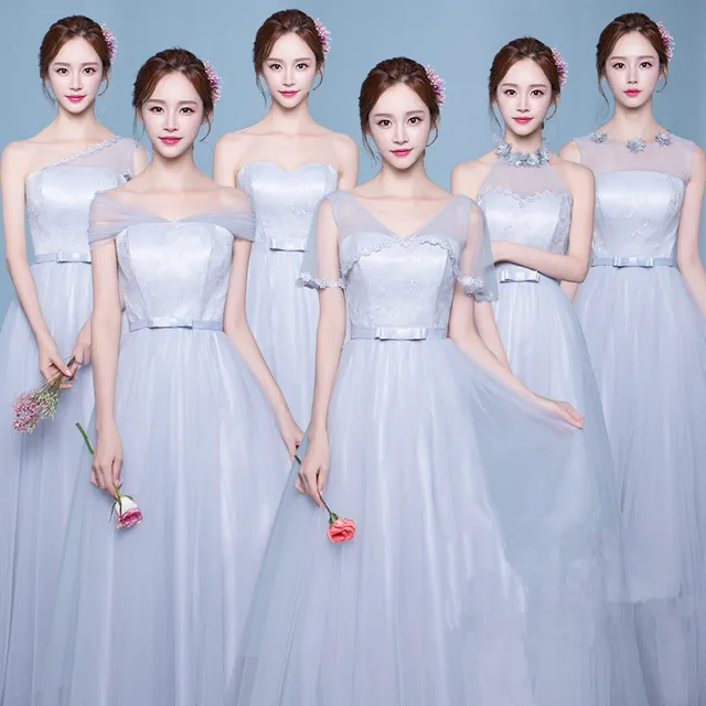 Grey Bridesmaid Dress Long With Sleeves V Neck Wedding Guest Dresses Grey Bridesmaid Dress Long With Sleeves V Neck Wedding Guest Dresses Elegant Prom Party