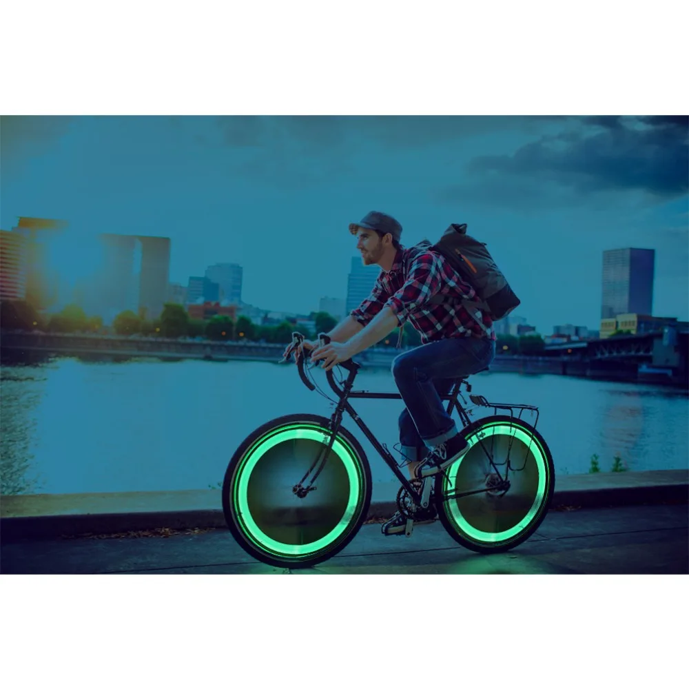8Pcs Bicycle Led Wheel Lights for Spokes Cycling Bike Waterproof Willow Wheel Wire Light Mountain Bike Night Riding Cycling Lamp (15)