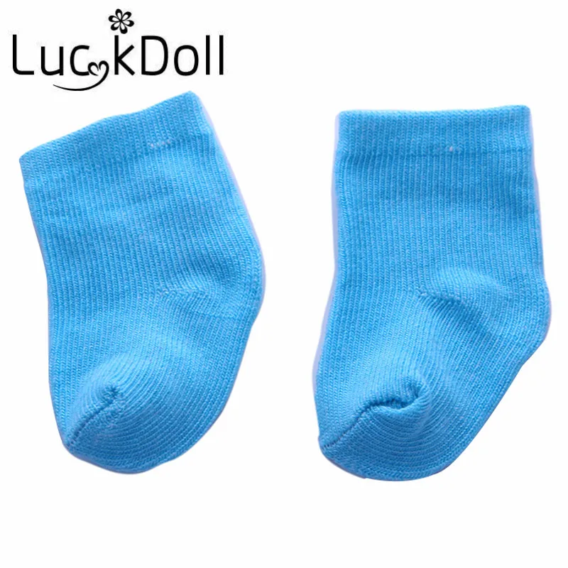 LUCKDOLL однотонные носки подходят для куклы 18 дюймов или 43 см кукольные аксессуары для кукол