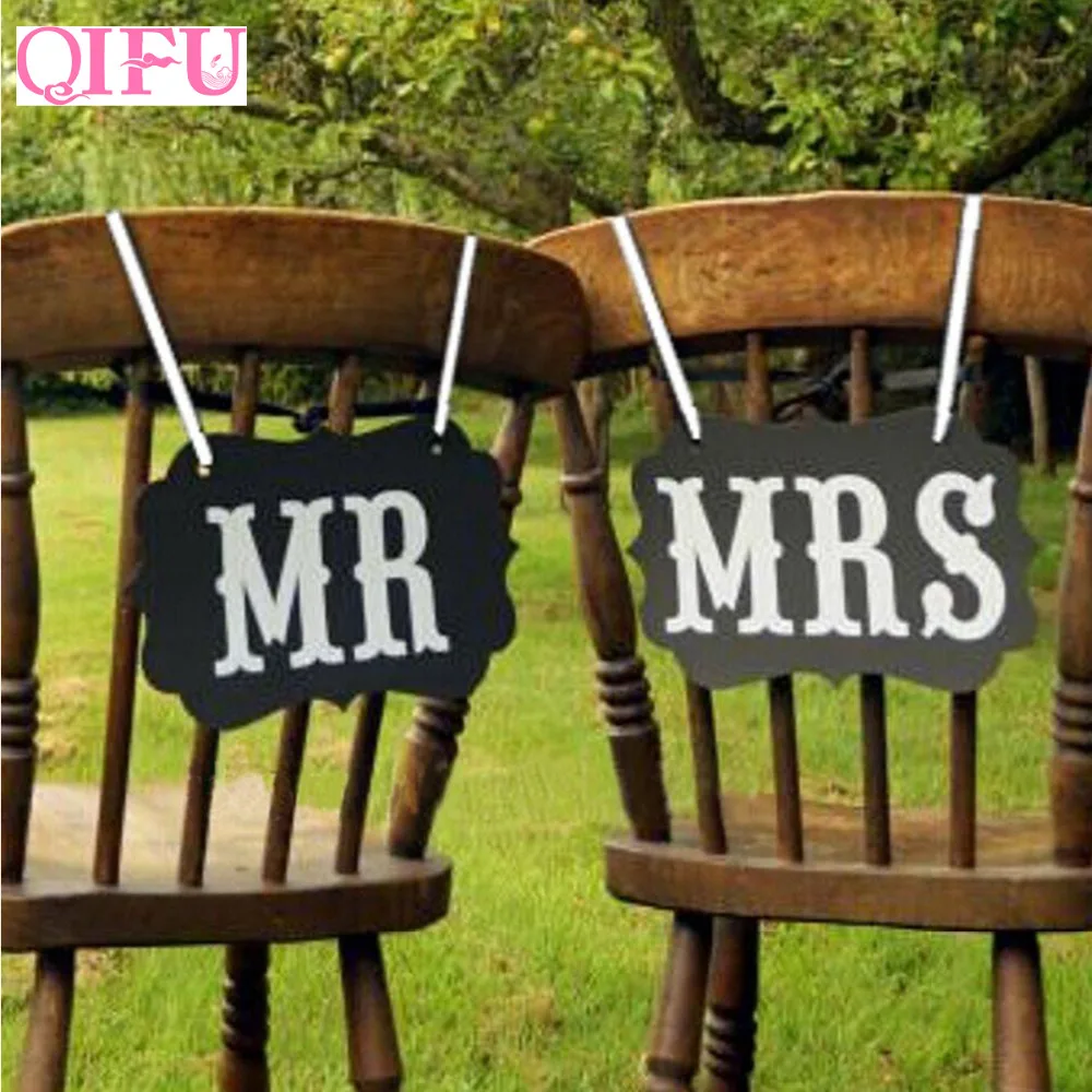 

QIFU 1 Set Mr Mrs Letter Photo Booth Props DIY Black Paper Board PhotoBooth Wedding Party Props Wedding Decoration Supplies