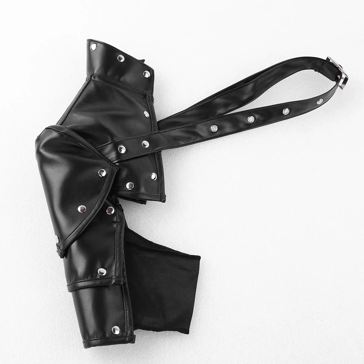 CHICTRY Gothic Punk Shoulder Armors with Arm Strap PU Metal Rivets Body Chest Harness Cosplay Costume Accessory 