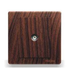 Переключатель розетку Панель 86 Тип из темного дерева Цвет ТВ разъем Панель кабель ТВ разъем Панель, pc 220 В 10A