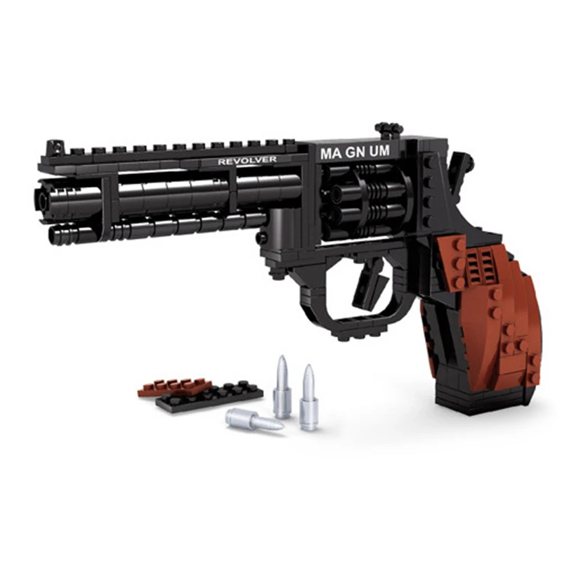 Ausini SWAT Magnum Revolver Pistol Power GUN Weapon Arms Model Assembled Toy Brick Building Blocks Weapon Toys For Children enlighten fight inserted assembled building blocks 407 set brick black weapon compatible air gun block model pistol toy for boys