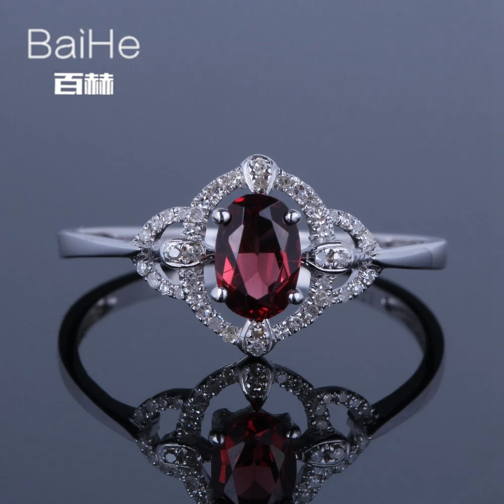 BAIHE Solid 14 K белое золото(AU585) 0.6CT сертифицированные овальные огранки безупречные свадебные женские модные ювелирные изделия кольцо