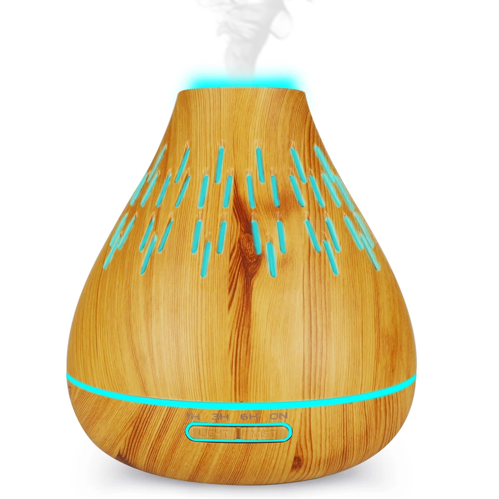 

Aromatherapy Essential Oil Aroma Diffuser With Wood Grain Aromatherapy Diffuser 7 Color LED Light For Office Home Yog 300M