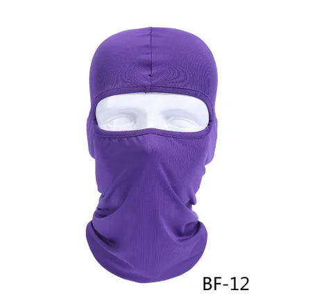 Мотоцикл сплошной цвет лицо шапка с защитой лица от ветра спорт на открытом воздухе теплые лыжные шапки велосипед, Мопед Балаклавы шарф подарок на день рождения скейт G - Цвет: Фиолетовый