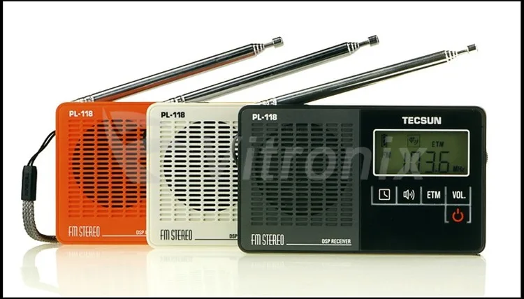 Горячая Tecsun PL-118 DSP FM стерео радио ETM Часы Будильник профессиональный приемник Черный радио FM Y4142A