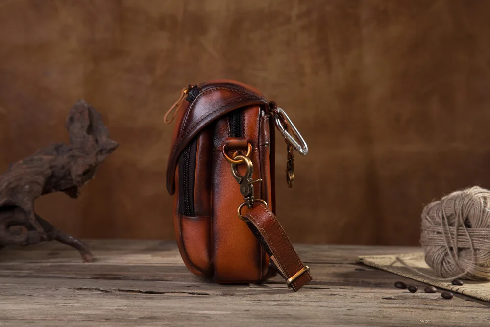 Модная оригинальная кожаная многофункциональная сумка с крючком, сумка через плечо, чехол для сигарет, чехол для телефона 6 дюймов, поясная сумка на пояс, 269-lb