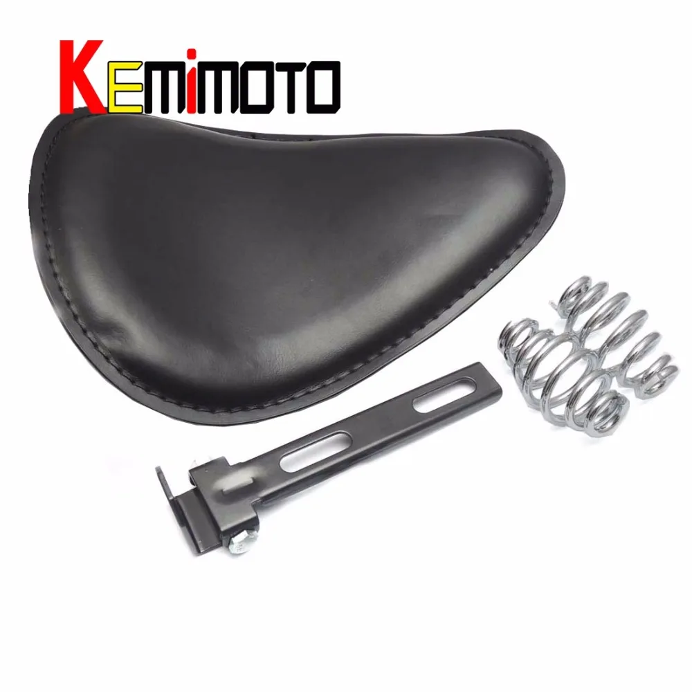

3 inch 3" Motorbike Leather Motorcycle Sportster Chopper Bobber Custom Solo Spring Bracket Seat For Sportster For Honda Black