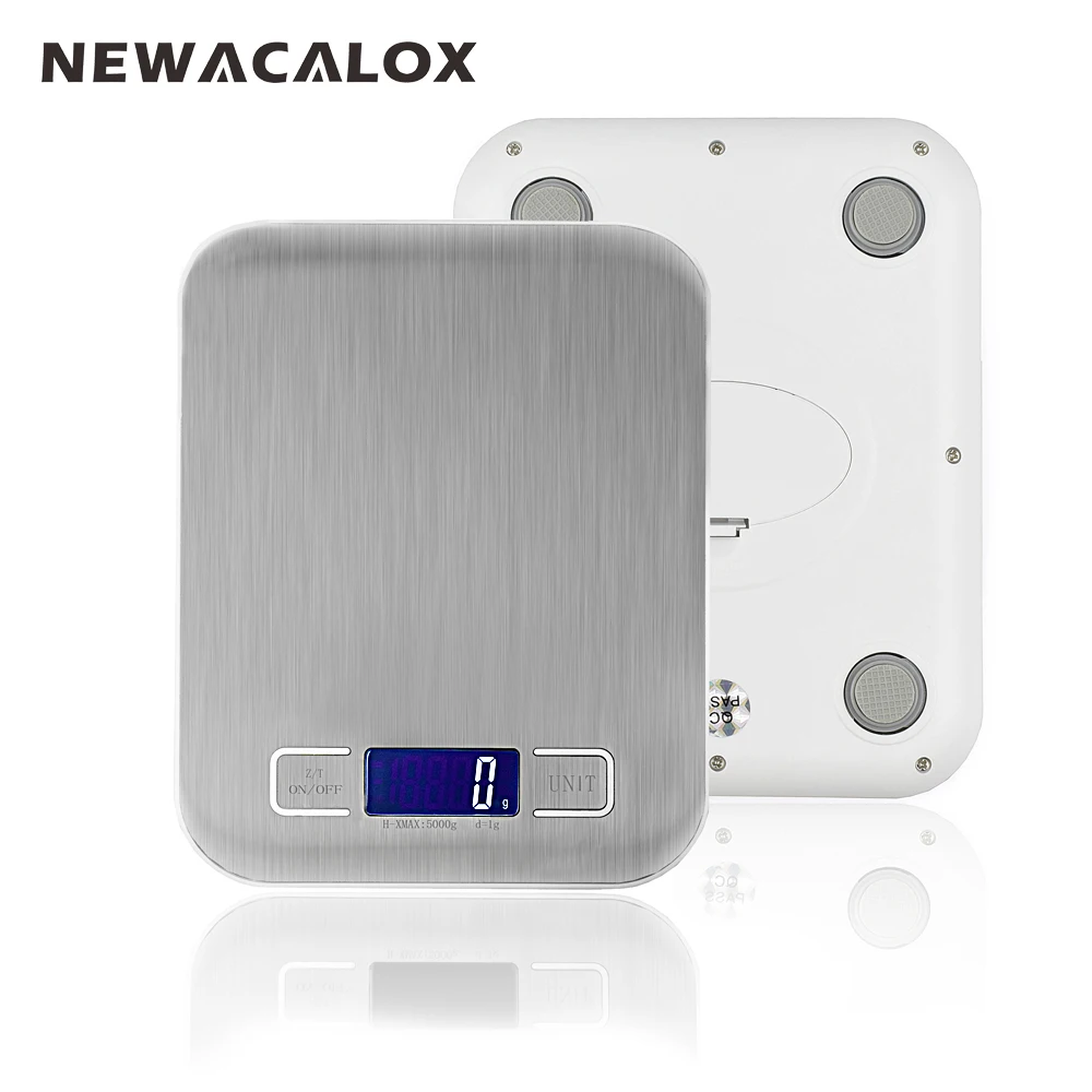 

NEWACALOX Household Electronic Kitchen Scale 5kg Cooking Tools Food Die Postal Balance LCD Digital Weight Health Scales