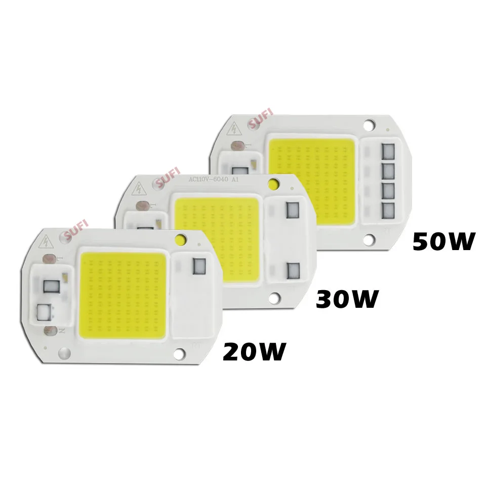 Умный IC светодиодный COB ламповый чип 20 Вт 30 Вт 50 Вт AC220V 110 В белый теплый белый для 20 30 50 Вт ватт светодиод диод светодиодный ламповый прожектор светильник Точечный светильник