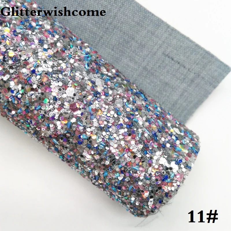 Glitterwishcome 21X29 см A4 размеры синтетическая кожа, с эффектом блестящей кожи, винил ткань для Луки, GM032A - Цвет: 11