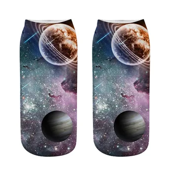 

Hot Starry Sky Autumn Winter Retro Women Personality 3D Socks Women Men Kawaii Ankle Calcetines Happy Funny Sock