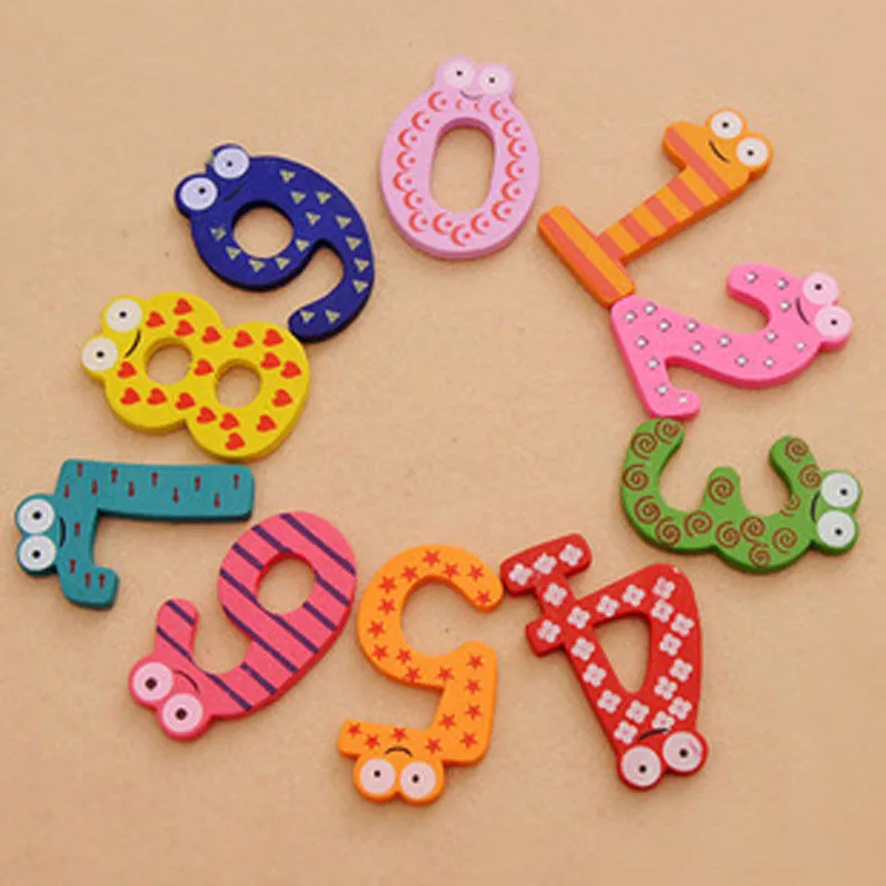 15pcs\set Baby Refrigerator Magnets Figure Stick Child Mathematics Educational Wooden Toys for Children Early Learning Toy