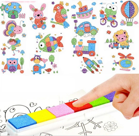 

8pcs/set Cartoon Kid DIY Finger Painting Craft Set Children Colorful Fingerpaint Drawing Education Learning Picture Toy