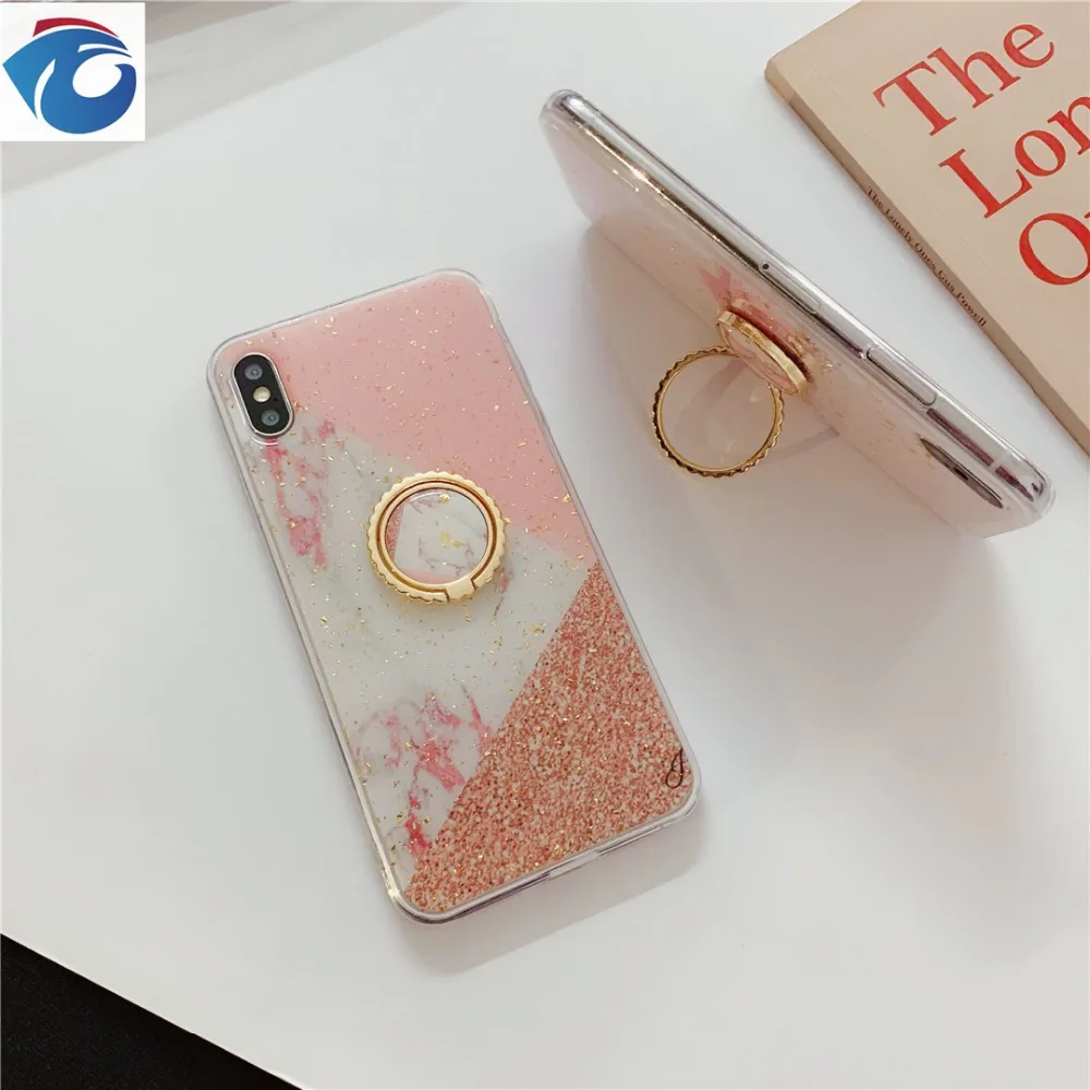 HUANQING Luxury gold foil tinted marble cell phone case For iPhone 6 6S 7 7Plus 8 8Plus XR XS Max Stent Protection Shell08