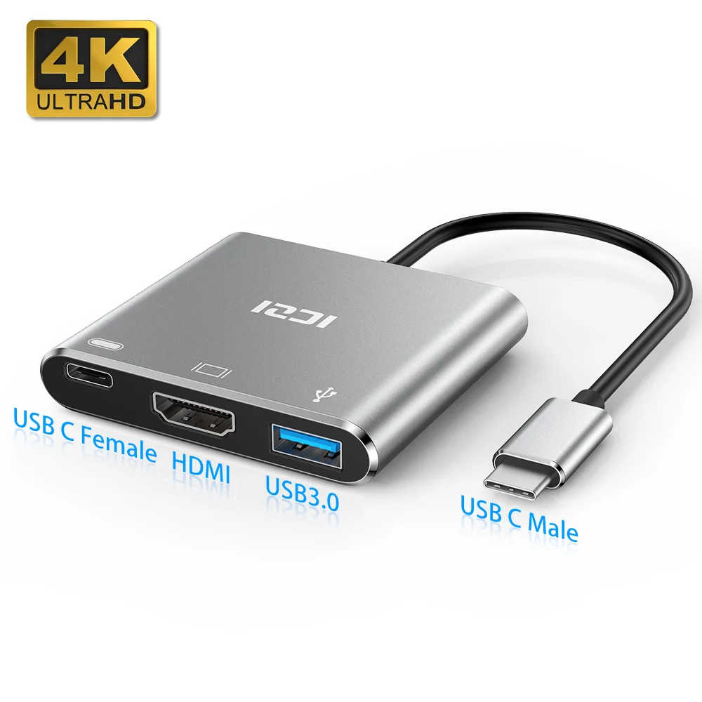 ICZI type C к HDMI концентратор адаптер USB 4K 3 0 зарядка PD порт конвертер для Macbook Pro Air 2018