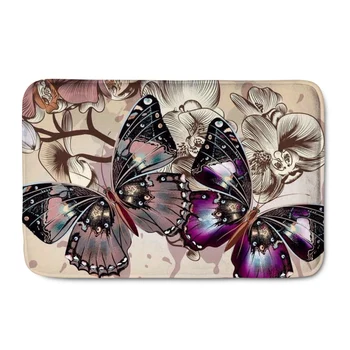 

Butterfly Print Kitchen Mat Carpets Floor Mat Home Entrance Doormat Tapete Absorbent Bedroom Living Room Floor Mats Modern Rugs