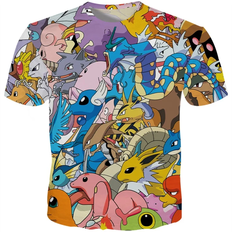 

YOUTHUP New Anime Pokemon T-shirts Men 3D Full Printed Short Sleeves T Shirt Casual Tops Cool Streetwear Tshirts Harajuku AS 5XL