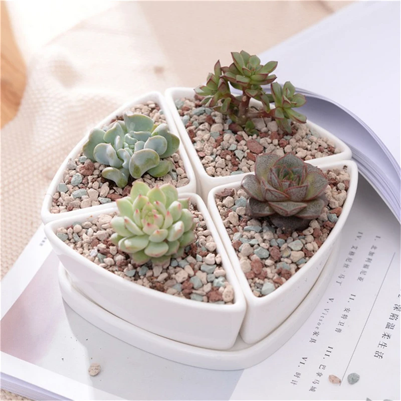 ceramic crafts creative small Triangl flower pots small ornaments