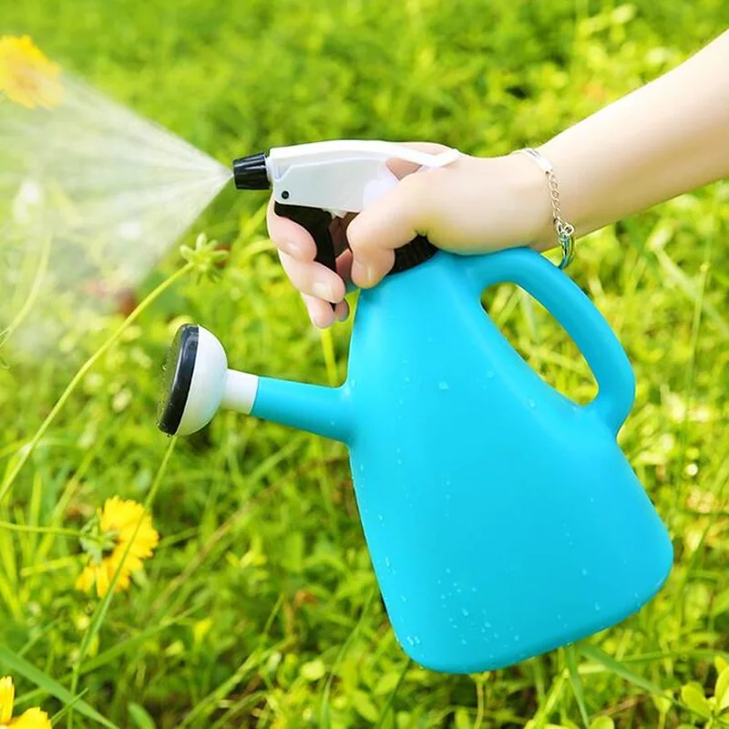Hand Pressure Type Watering Can plastic 2 In 1 Nozzle Adjustable