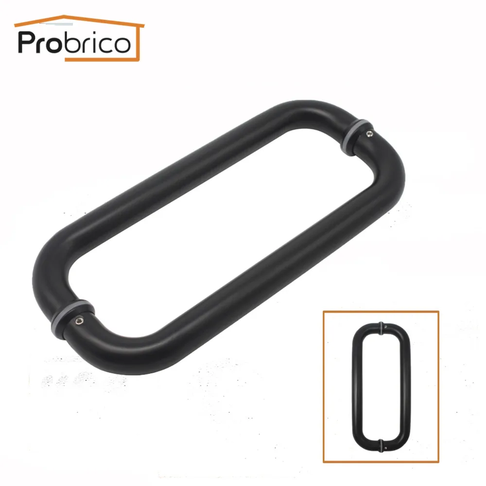 Probrico D شريط أسود الفولاذ المقاوم للصدأ البيضاوي الجوف كبيرة الباب مقابض CC 11 \