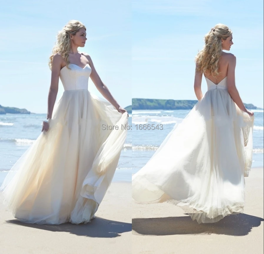 flowing dresses for beach wedding