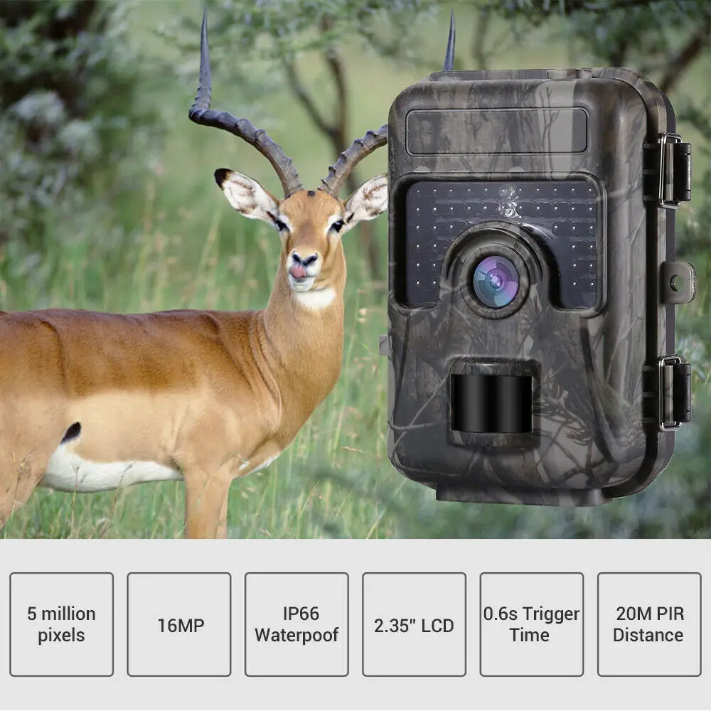 

1080P 16MP HD Trail Hunting Camera Farm Wlidlife Scout Infrared Night Vsion LED CAM Motion Detection IP66