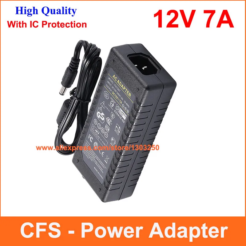 Universial AC DC 12V 7A 85W адаптер питания зарядное устройство для светодиодной полосы