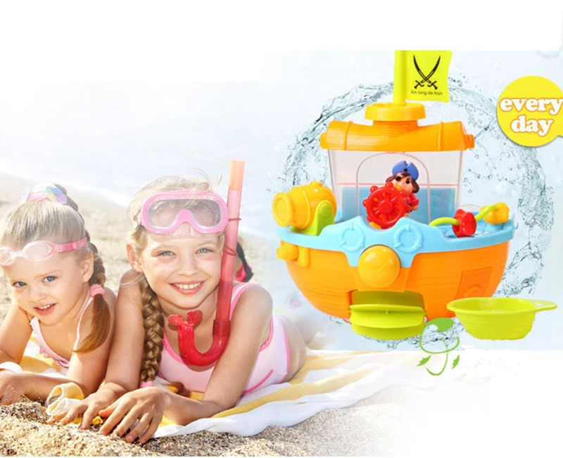 Забавная водяная игра детская Ванна Игрушечный пиратский корабль детские слив ванны игрушки для плавания игрушки для ванной комнаты для детей