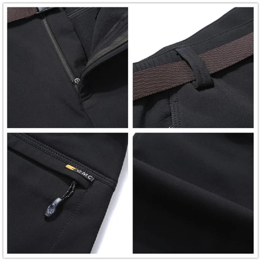 Las mujeres de los hombres de invierno de Softshell pantalones de lana térmica al aire libre impermeable senderismo Camping Trekking Camping esquí Pantalones deportes MA163