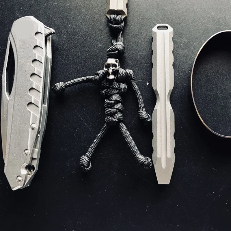 

EDC Titanium alloy Crowbar tools A Pendant Paracord Outdoor DIY Decorations Survival Camping Gear EDC Multifunction Tools