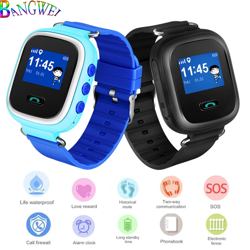 

BANGWEI2018 Children Smart Watch Baby Digital Clock PhoneWatch Security Positioning LBSTracker Voice Chat Message Reminder+Box