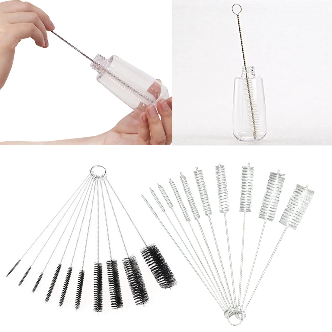 Multi function tool brush 10PC black nylon tube brush spray brush jar