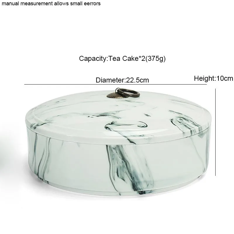  Creative Ink Painting Tea Caddy Ceramic Puer Tea Cans Tea Cake Storage Jar Sealed Box Teaware Kitch - 32945196617