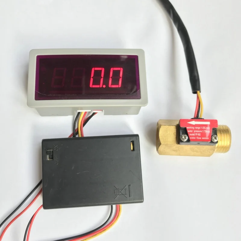 

US208MA YF-B2 1-25L/min Digital flow sensor Electronic Flow Meter and Alarmer Flow Rate Display Frequency Counter iSentrol Elect
