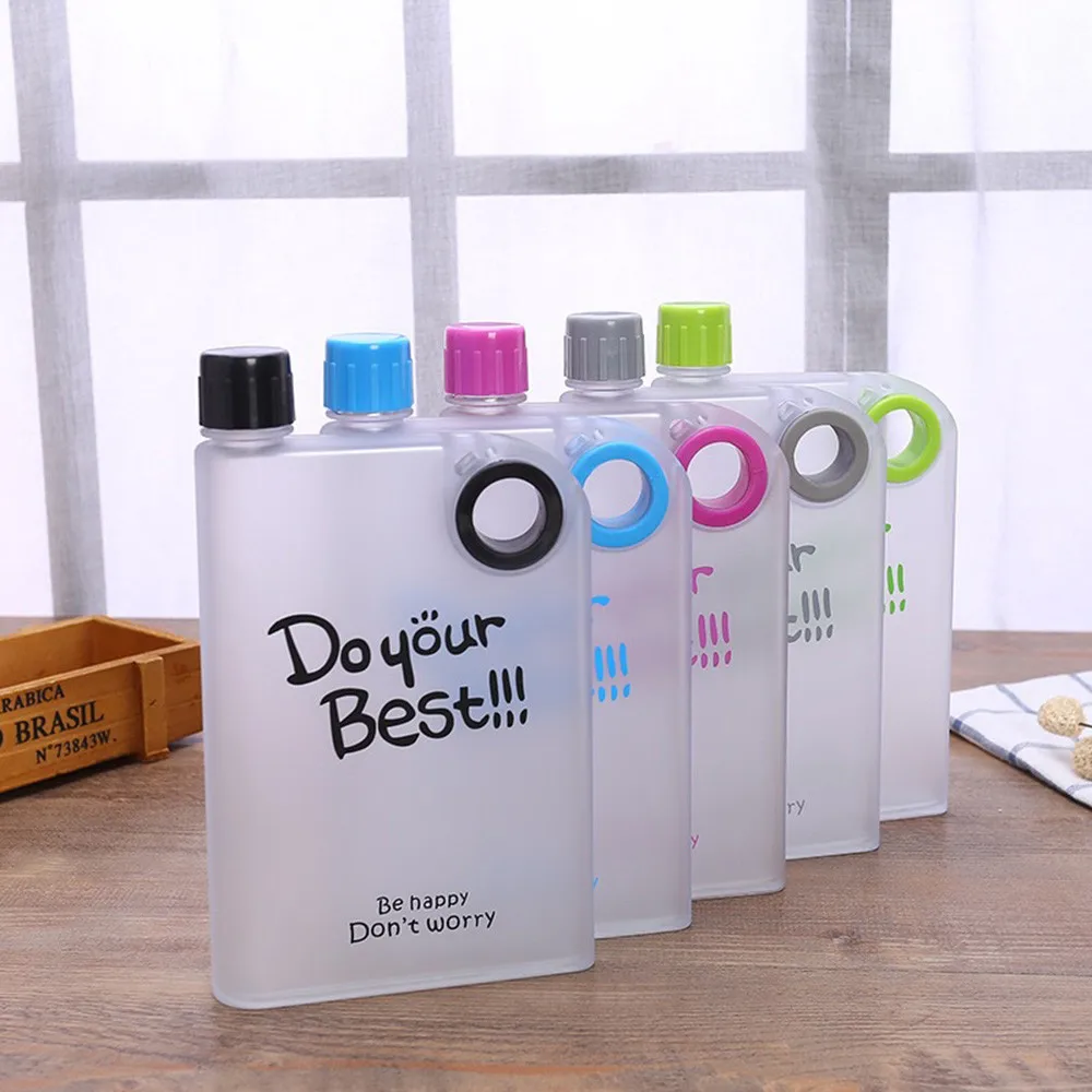 

Creative Water Bottle Clear Book Portable Paper Pad Water Bottle Home Travel Outdoor Flat Drinks Kettle Hiking bottle