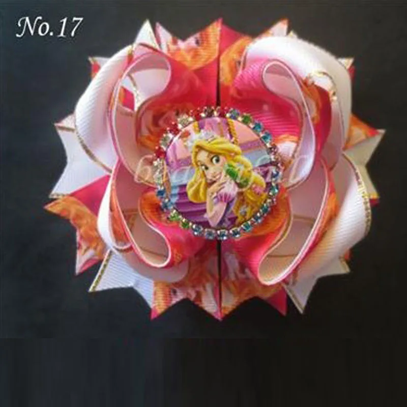 

20Pcs 4.5 Inch B- Princess Ribbon Hair Bows unicorn sculpture princess character angel wing